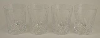 Four (4) Waterford Colleen Encore Crystal Double Old Fashion Glasses.