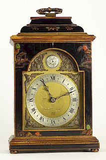 20th Century Elliott London Chinoiserie style Lacquer Wood Carriage Clock.