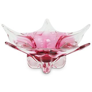 Art Glass Pink Star Bowl