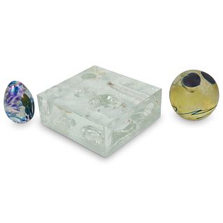 (3) Glass Paper Weight Grouping