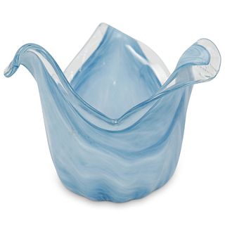 Murano Blue Crystal Vase