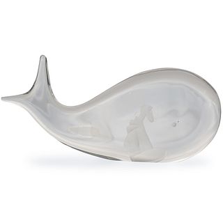 Kosta Boda Figural Etched Whale