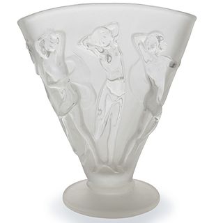 Lalique-Style Frosted Glass Vase