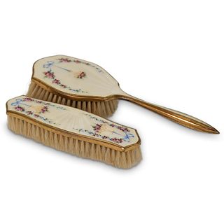 (2) Antique Enamel Brushes