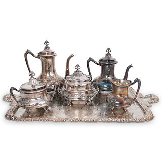 (6 Pc) Reed & Barton Silver Plated Tea Set