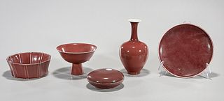 Group of Five Various Chinese Oxblood Porcelains