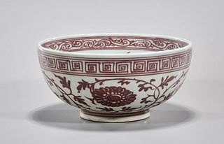 Chinese Red and White Porcelain Bowl