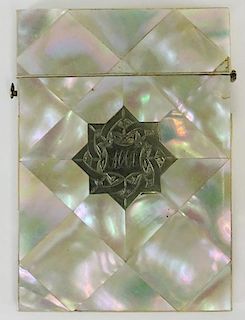 19/20th Century Mother of Pearl and Silver Card Case.