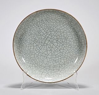 Chinese Crackle Glazed Porcelain Plate