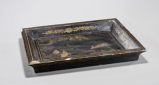 Chinese Painted Wood Tray