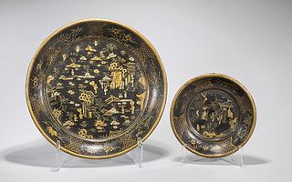 Two Chinese Lacquered Dishes