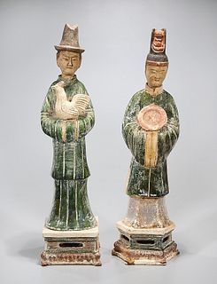 Two Chinese Glazed Pottery Figures