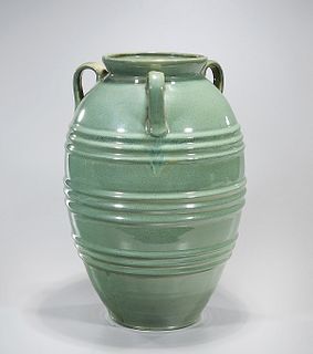 Large Chinese Green Glazed Porcelain Jar