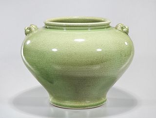 Chinese Green Glazed Porcelain Urn