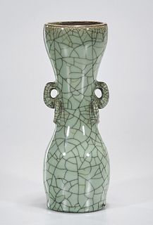 Chinese Green Crackle Glazed Vase