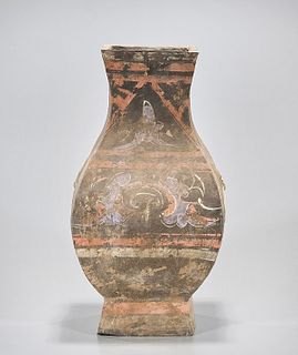 Chinese Glazed Ceramic Four-Faceted Vase