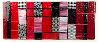 Contemporary fused art glass wall hanging or window.