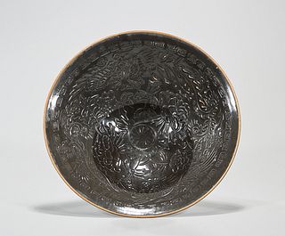 Chinese Black Glazed Ceramic Bowl