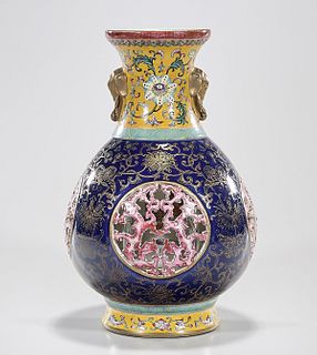 Chinese Enameled Porcelain Core Vase