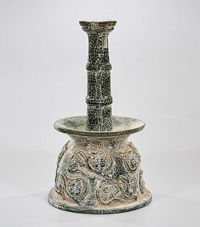 Chinese Glazed Ceramic Candlestick