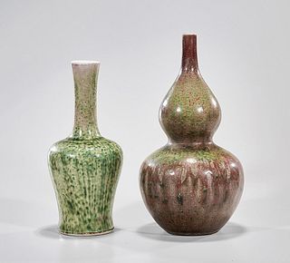 Two Chinese Glazed Porcelain Vases