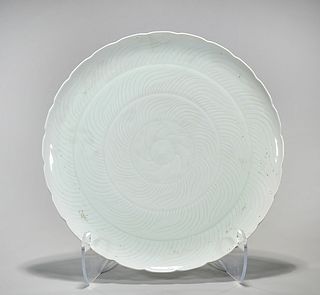 Chinese Anhua White Glazed Charger