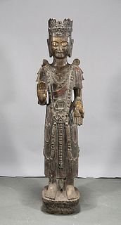 Southeast Asian Stone Standing Buddha