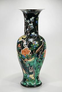Tall Chinese Enameled Porcelain Vase