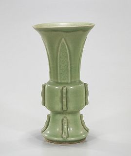 Chinese Longquan Glazed Porcelain Gu-Form Vase