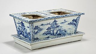 Chinese Blue and White Porcelain Double Planter