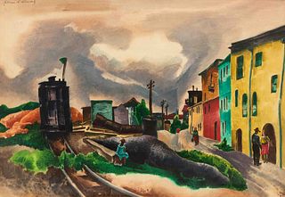 William Samuel Schwartz
(American/Russian, 1896-1977)
Train Through Town
