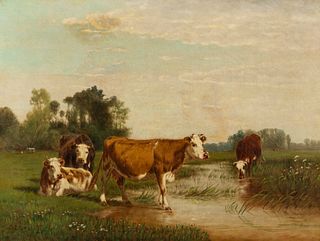 Clinton Loveridge
(American, 1838-1915)
Cows in a Field, 1889
