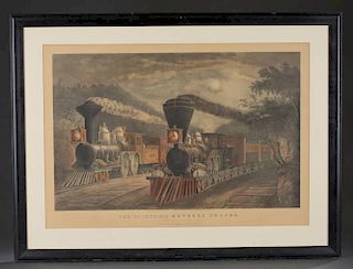 Currier & Ives The "Lighting Express" Trains. 1863