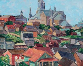 Nellie Augusta Knopf
(American, 1875-1962)
The Church and The Town, Riviere du Loup - Canada