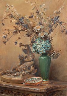 Madeleine Jeanne Lemaire
(French, 1845-1928)
Pan with Dried Flowers