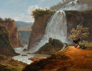 Simon-Joseph-Alexandre Clement Denis
(Flemish, 1755-1813)
A View to the Cascades of Tivoli, 1790