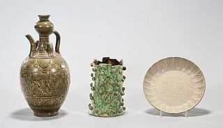 Group of Three Chinese Monochrome Ceramics