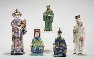 Group of Five Various Chinese Ceramic Figures