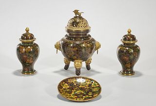 Group of Four Cloisonne Pieces