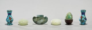 Group of Various Jadeite, Hardstone and Turquoise Carvings