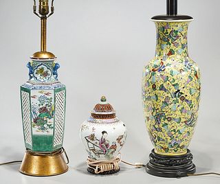 Three Chinese Ceramic Lamps