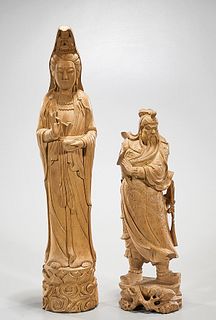 Two Chinese Wood Figures