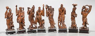 Group of Chinese Wood Figures of Eight Immortals