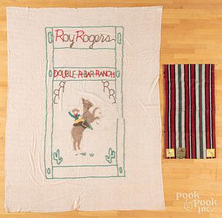 Roy Rogers wool saddle blanket, with original tag