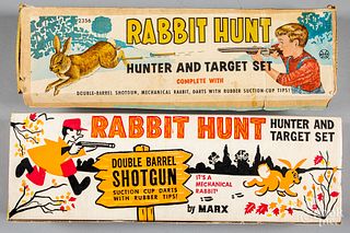 Two boxed variations of a Marx Rabbit Hunt game