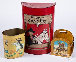 Three tin western items