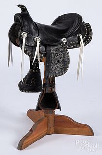 Child's Lone Ranger leather saddle