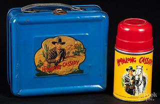 Hopalong Cassidy tin lunch box with thermos