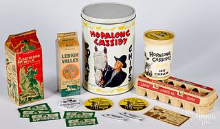 Group of Hopalong Cassidy advertising products