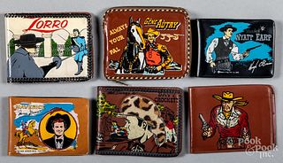 Six child's western theme wallets